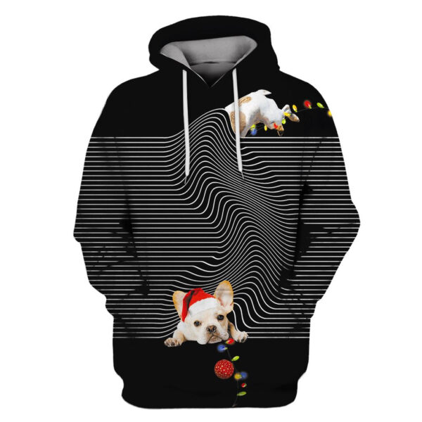French Bulldog On Christmas Custom T-shirt - Hoodies Apparel HD-PET110238 3D Custom Fleece Hoodies Hoodie S 