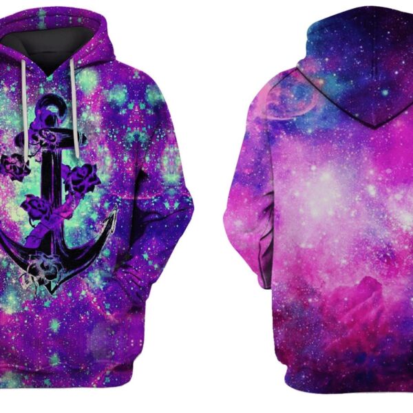 Galaxy Anchor Hoodies T-Shirt Apparel GL101101 3D Custom Fleece Hoodies 