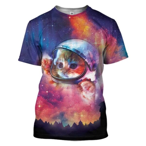 Galaxy Astronaut Cat Custom T-Shirts Hoodies Apparel CT-AT3112191 3D Custom Fleece Hoodies T-Shirt S 