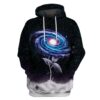 Galaxy Flower Custom T-shirt - Hoodies Apparel GH110240 3D Custom Fleece Hoodies Hoodie S