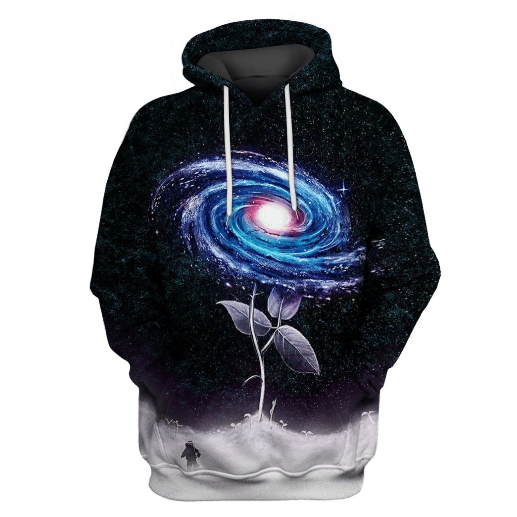 Galaxy Flower Custom T-shirt - Hoodies Apparel GH110240 3D Custom Fleece Hoodies Hoodie S
