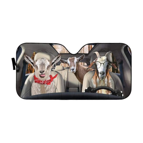Geahuman 3D Goats Custom Car Auto Sunshade GS13075 Auto Sunshade 57''x27.5''