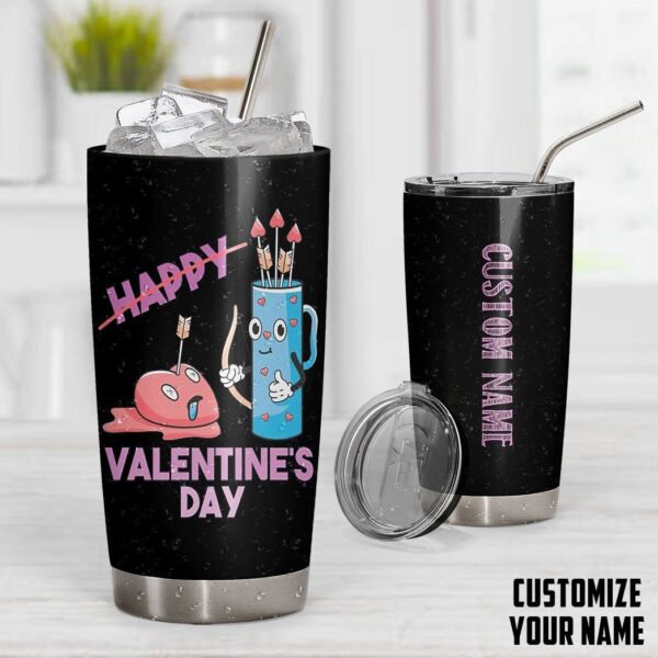 GearHuman 2D Happy Valentines Day Custom Name Tumbler GR110116 Tumbler 
