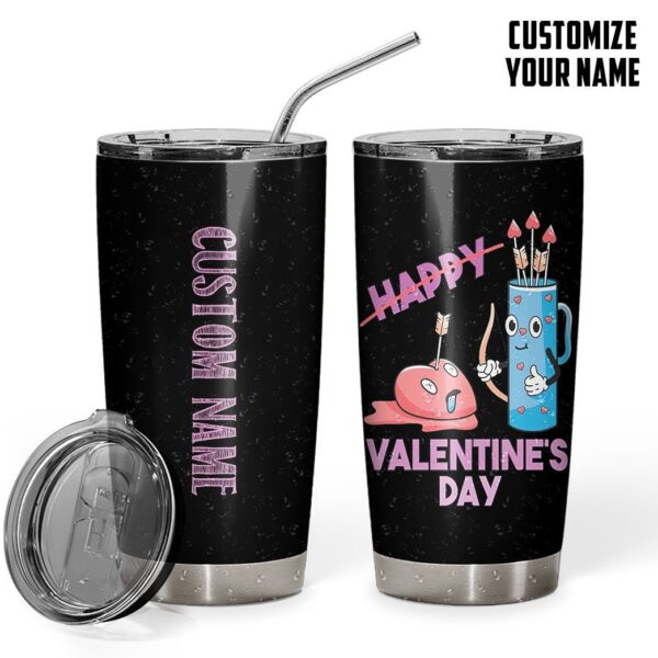 GearHuman 2D Happy Valentines Day Custom Name Tumbler GR110116 Tumbler Short 20oz 