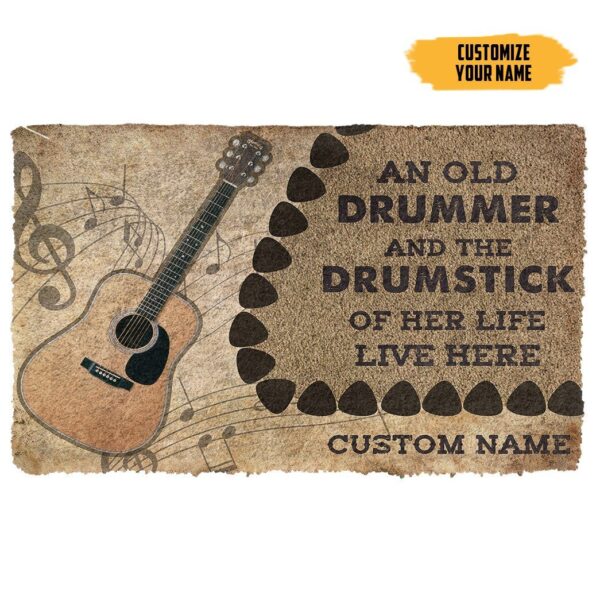 GearHuman 3D Acoustic Guitars An Old Guitarist Custom Doormat GR21014 Doormat Doormat S(15,8''x23,6'') 