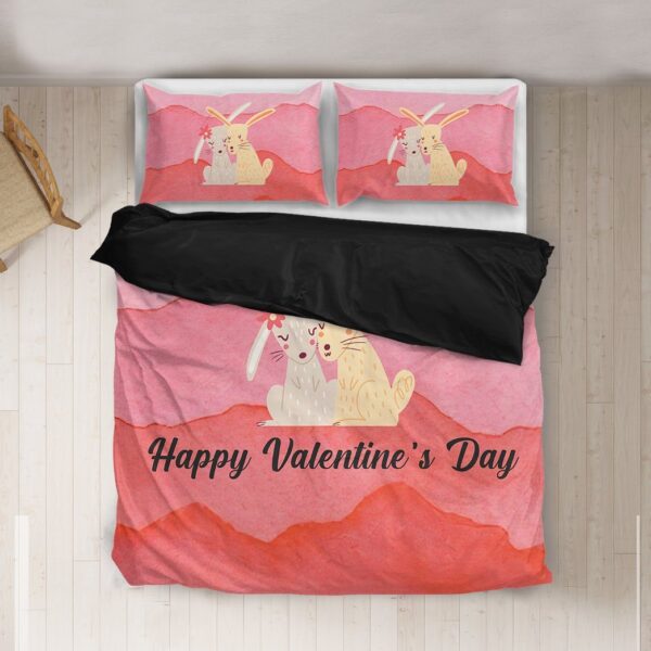 GearHuman 3D Adorable Bunny Couple Valentine Custom Bedding GR050110 Bedding Set 