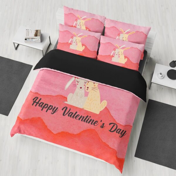 GearHuman 3D Adorable Bunny Couple Valentine Custom Bedding GR050110 Bedding Set