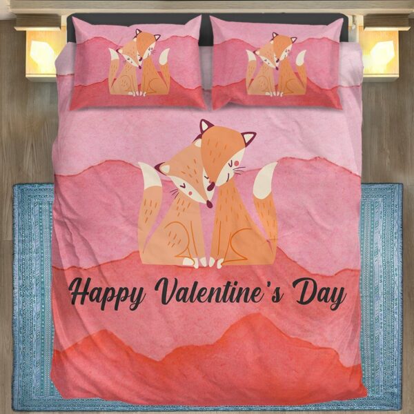 GearHuman 3D Adorable Fox Couple Valentine Custom Bedding GR050111 Bedding Set