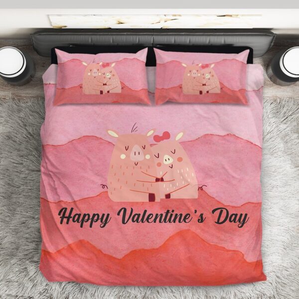 GearHuman 3D Adorable Pig Couple Valentine Custom Bedding GR05019 Bedding Set