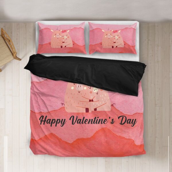 GearHuman 3D Adorable Pig Couple Valentine Custom Bedding GR05019 Bedding Set