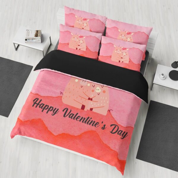 GearHuman 3D Adorable Pig Couple Valentine Custom Bedding GR05019 Bedding Set