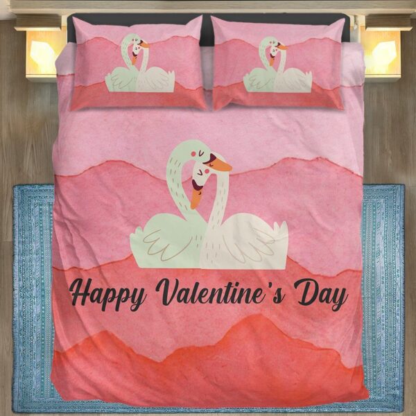 GearHuman 3D Adorable Swan Couple Valentine Custom Bedding GR050112 Bedding Set