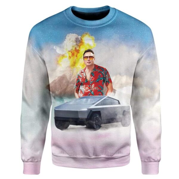 Gearhuman Elon Musk Cyber Truck Custom T-Shirts Hoodies Apparel FP-QM1001203 3D Custom Fleece Hoodies Long Sleeve S