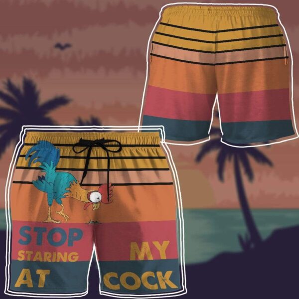 Gearhumans 3D stop staring at my cock Summer Beach Shorts Swim Trunks GV03073 Men Shorts