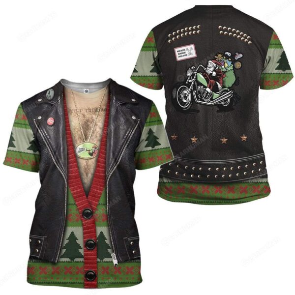 Gearhumans Custom Santa Drives A Motorbike Apparel HD-TT1991905 3D Apparel 