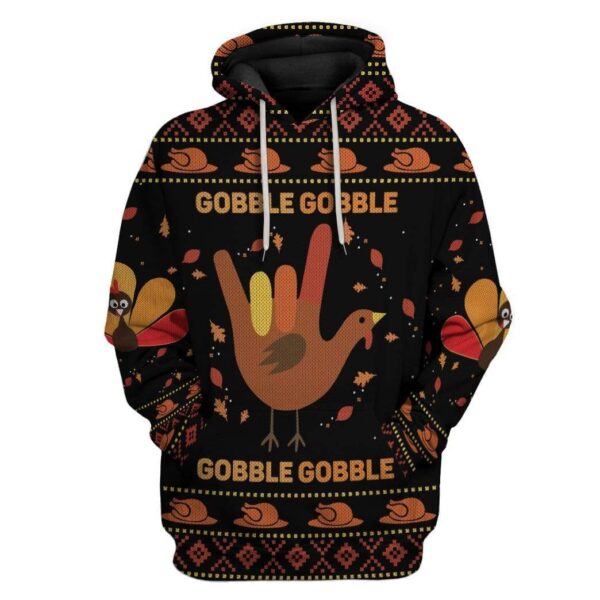 Gearhumans Custom Ugly Gobble Apparel HD-DT17101914 3D Apparel Hoodie S 