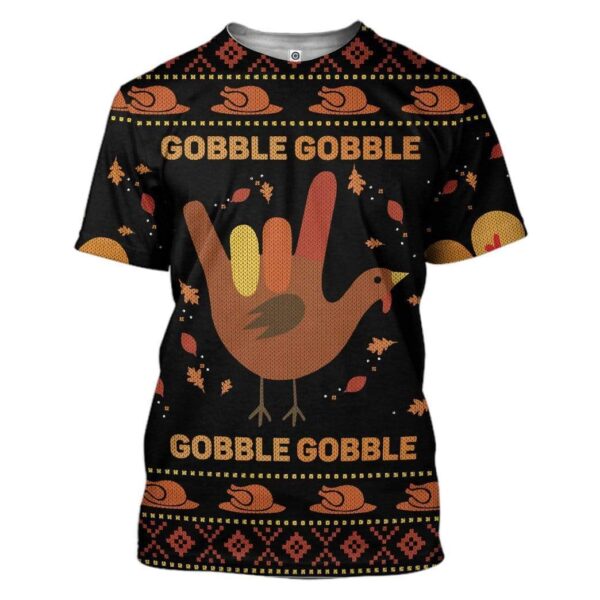 Gearhumans Custom Ugly Gobble Apparel HD-DT17101914 3D Apparel T-Shirt S 