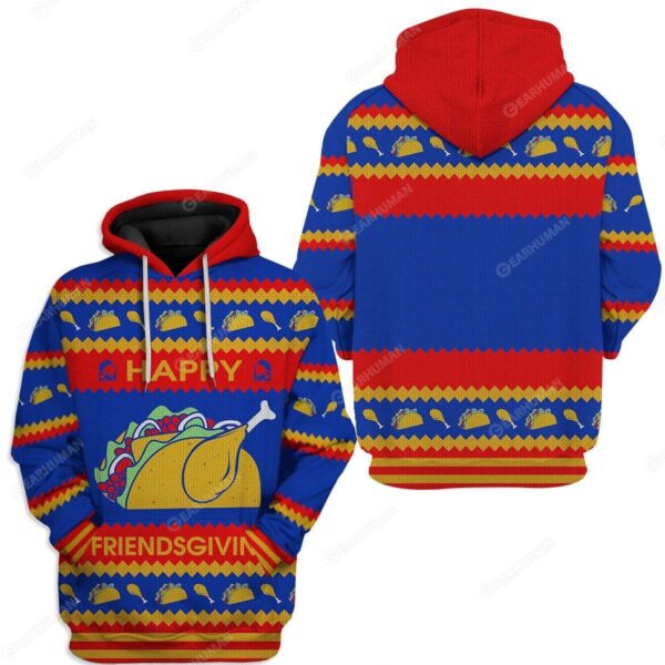 Gearhumans Custom Ugly Happy Friendsgiving Apparel HD-TT19101909 3D Apparel 