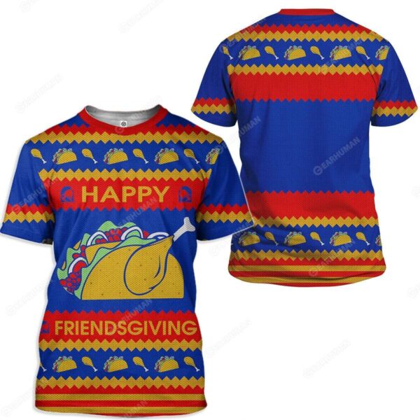 Gearhumans Custom Ugly Happy Friendsgiving Apparel HD-TT19101909 3D Apparel 