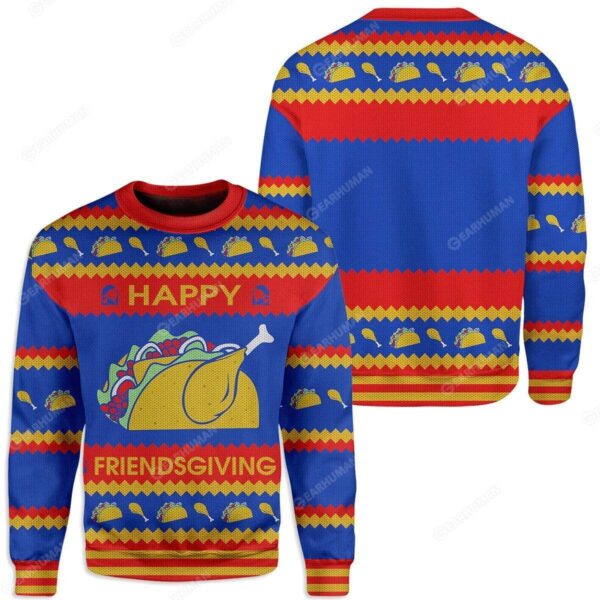 Gearhumans Custom Ugly Happy Friendsgiving Apparel HD-TT19101909 3D Apparel 