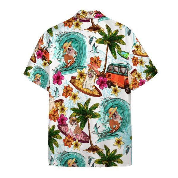 Gearhumans Enjoy Surfing With Bull Dog Custom Short Sleeve Shirt GS03062114 Hawai Shirt