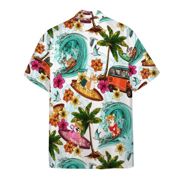 Gearhumans Enjoy Surfing With Corgi Dog Custom Short Sleeve Shirt GS03062120 Hawai Shirt