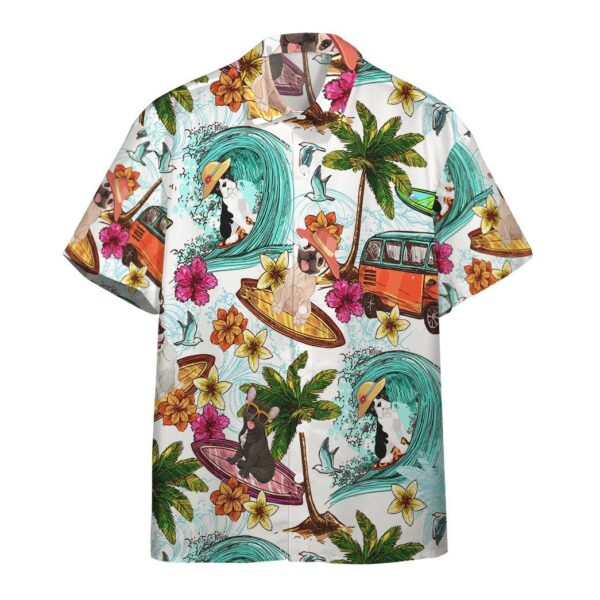 Gearhumans Enjoy Surfing With French Bulldog Custom Short Sleeve Shirt GS0306215 Hawai Shirt Short Sleeve Shirt S 