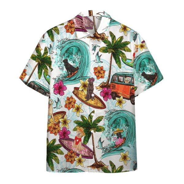 Gearhumans Enjoy Surfing With Labrador Retriever Dog Custom Short Sleeve Shirt GS02062111 Hawai Shirt Short Sleeve Shirt S 