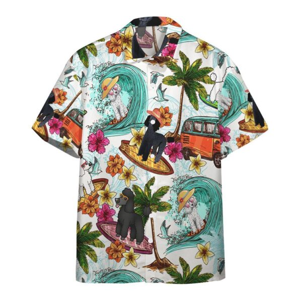 Gearhumans Enjoy Surfing With Poodle Dog Custom Short Sleeve Shirt GS0306219 Hawai Shirt Short Sleeve Shirt S 