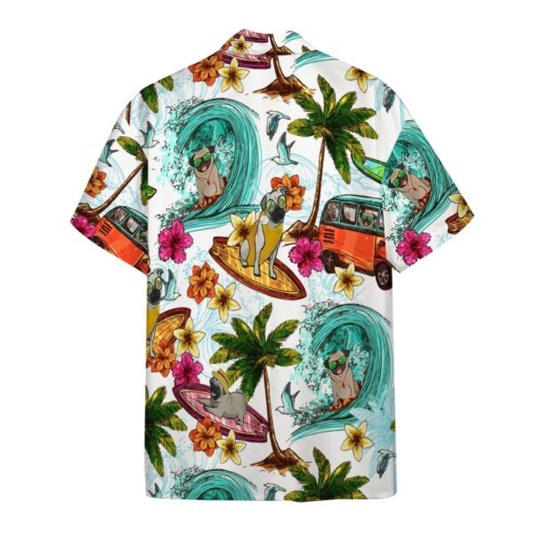 Gearhumans Enjoy Surfing With Pug Dog Custom Short Sleeve Shirt GS02062110 Hawai Shirt