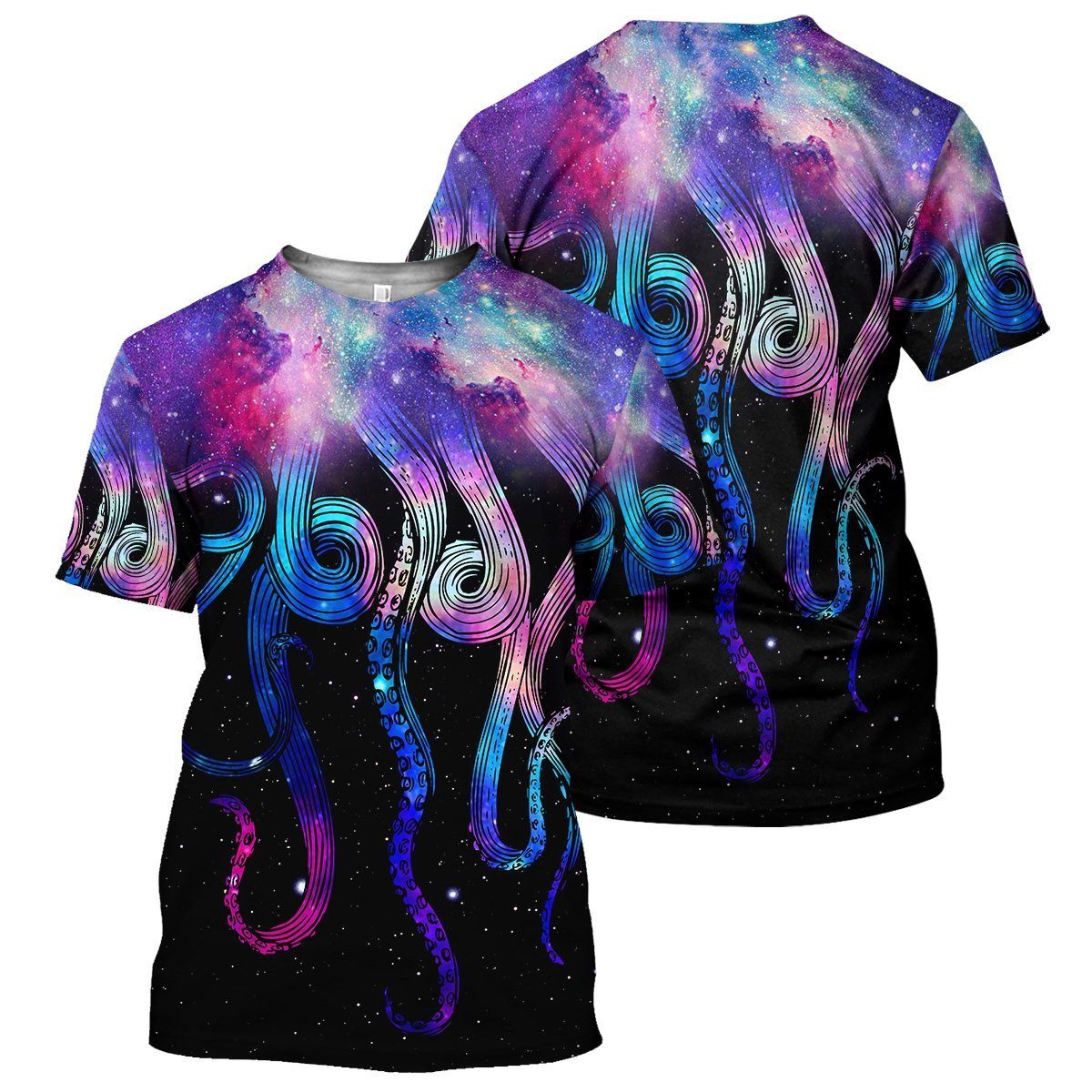 Gearhumans Galaxy Octopus - 3D All Over Printed Shirt QA-HD280313 3D Apparel T-SHIRT S