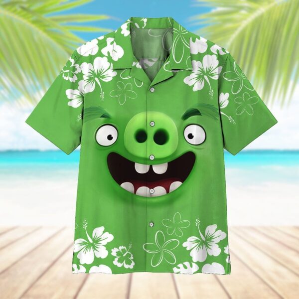 Gearhumans GEARHUMAN 3D Angry Bird Pig Hawaii Shirt ZZ2804217 Hawai Shirt 