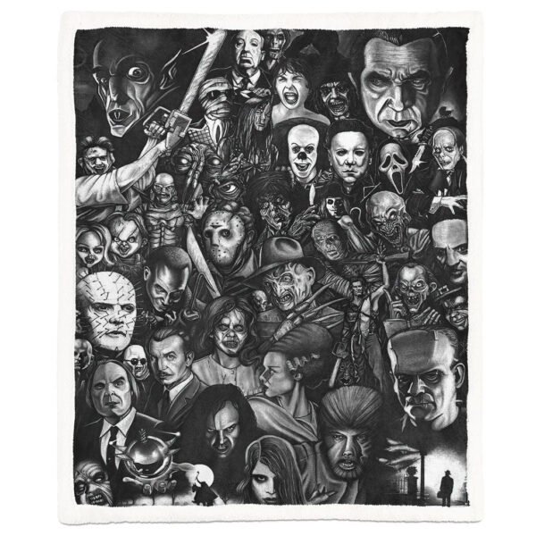 Gearhumans Halloween Horror Movie Characters Blanket