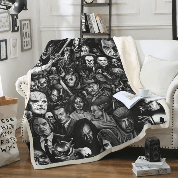 Alternative view of Gearhumans Halloween Horror Movie Characters Blanket