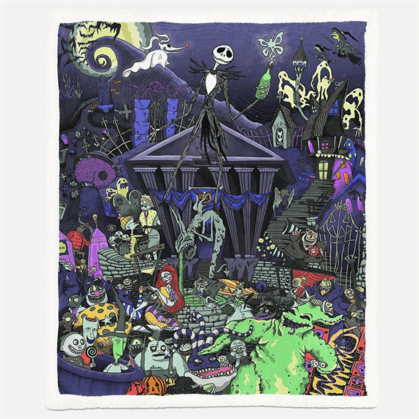 Gearhumans Ghost Town In The Nightmare Before Christmas Blanket