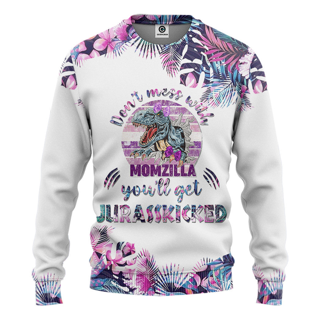 Gearhumans Gearhuman 3D Dont Mess With Momzilla Mothers Day Gift Custom Tshirt Hoodie Apparel - Image 3
