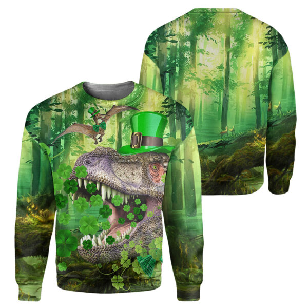 Alternative view of Gearhumans T rex Irish- 3D All Over Printed Shirt
