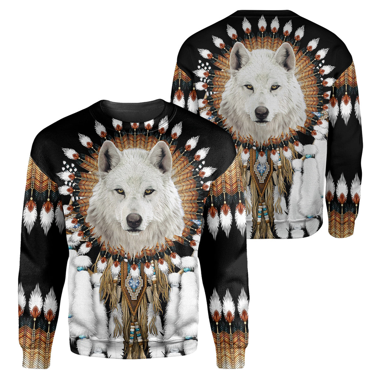 Gearhumans Wolf Native American - 3D All Over Printed Shirt - Image 2