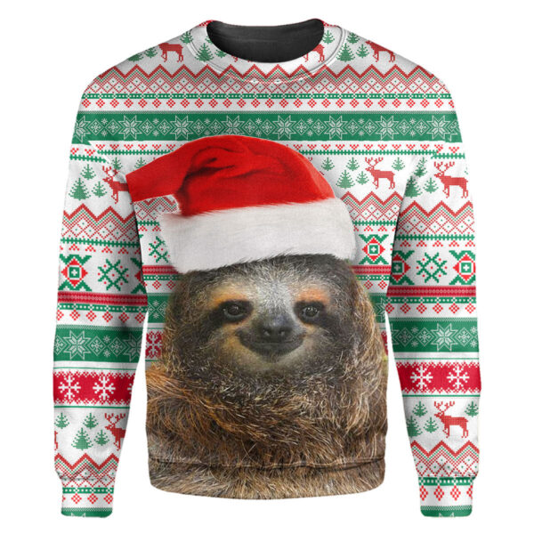 Alternative view of Gearhumans Sloth Christmas - 3D All Over Printed Shirt