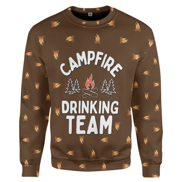 Alternative view of Gearhumans 3D Campffire Drinking Team Custom TShirt Hoodie Apparel