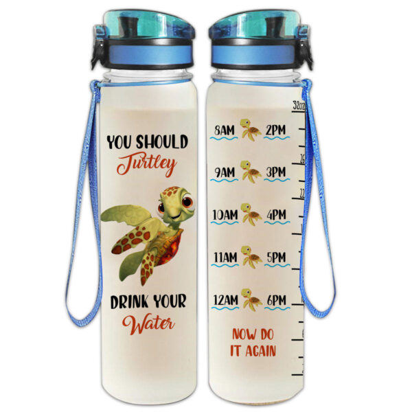 Gearhumans You Should Turtley Drink Your Water- Sea Turtle Water Tracker Bottle
