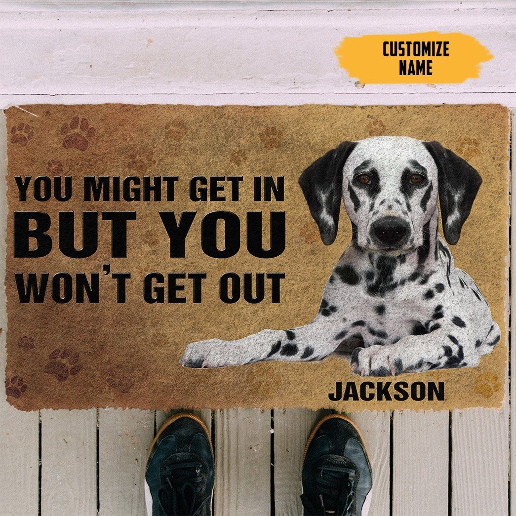 GearHuman 3D Dalmatian Custom Name Doormat GV22016 Doormat
