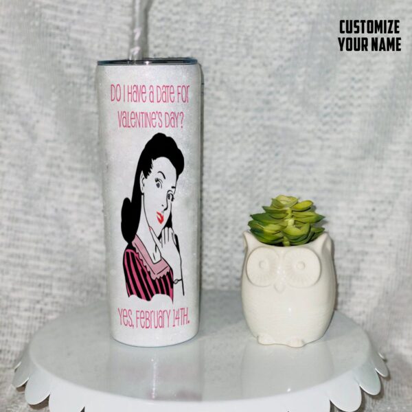 GearHuman 3D Date For Valentines Custom Name Tumbler GR05013 Tumbler 