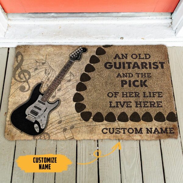 GearHuman 3D Electric Guitars An Old Guitarist Custom Doormat GR21015 Doormat 
