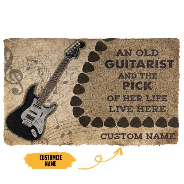 GearHuman 3D Electric Guitars An Old Guitarist Custom Doormat GR21015 Doormat Doormat S(15,8''x23,6'') 