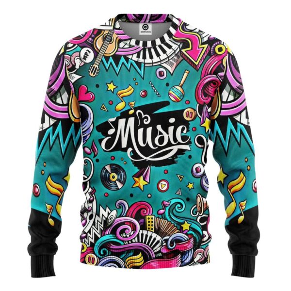 GearHuman 3D Fashion Musical Instruments Cutsom Shirt GR12014 3D Apparel Long Sleeve S 