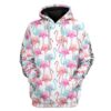 GearHuman 3D Flamingo Pink Blue Water Hoodie Custom Hoodies GR211214 3D Apparel Hoodie S