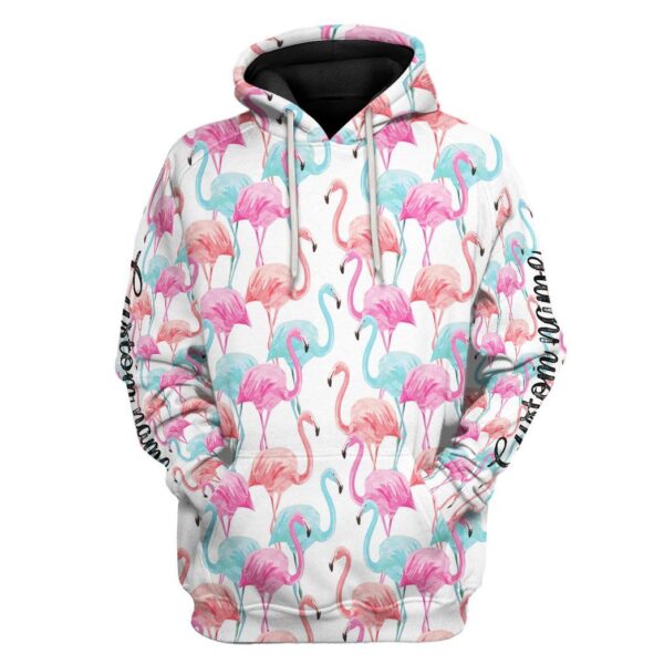 GearHuman 3D Flamingo Pink Blue Water Hoodie Custom Hoodies GR211214 3D Apparel Hoodie S 