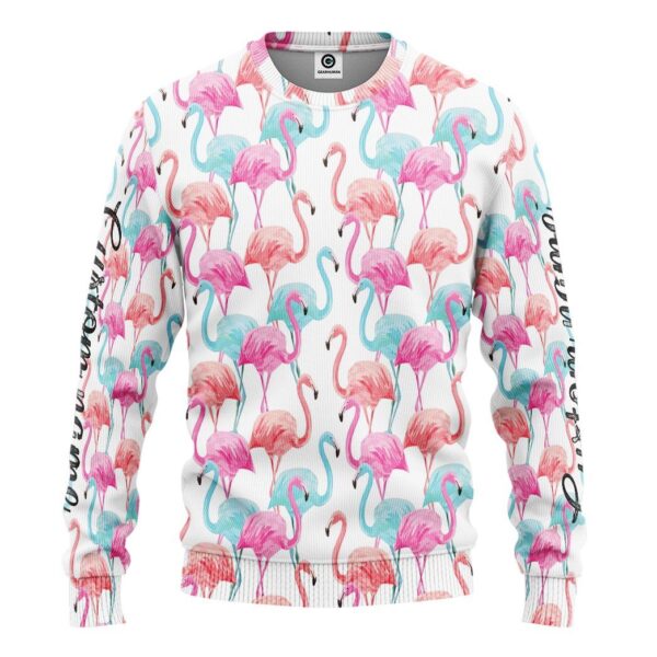 GearHuman 3D Flamingo Pink Blue Water Hoodie Custom Hoodies GR211214 3D Apparel Long Sleeve S 