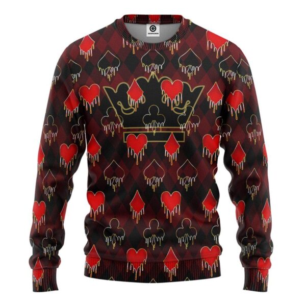 GearHuman 3D King Queen Blackjack Custom Hoodies GR29122 3D Apparel Long Sleeve S 